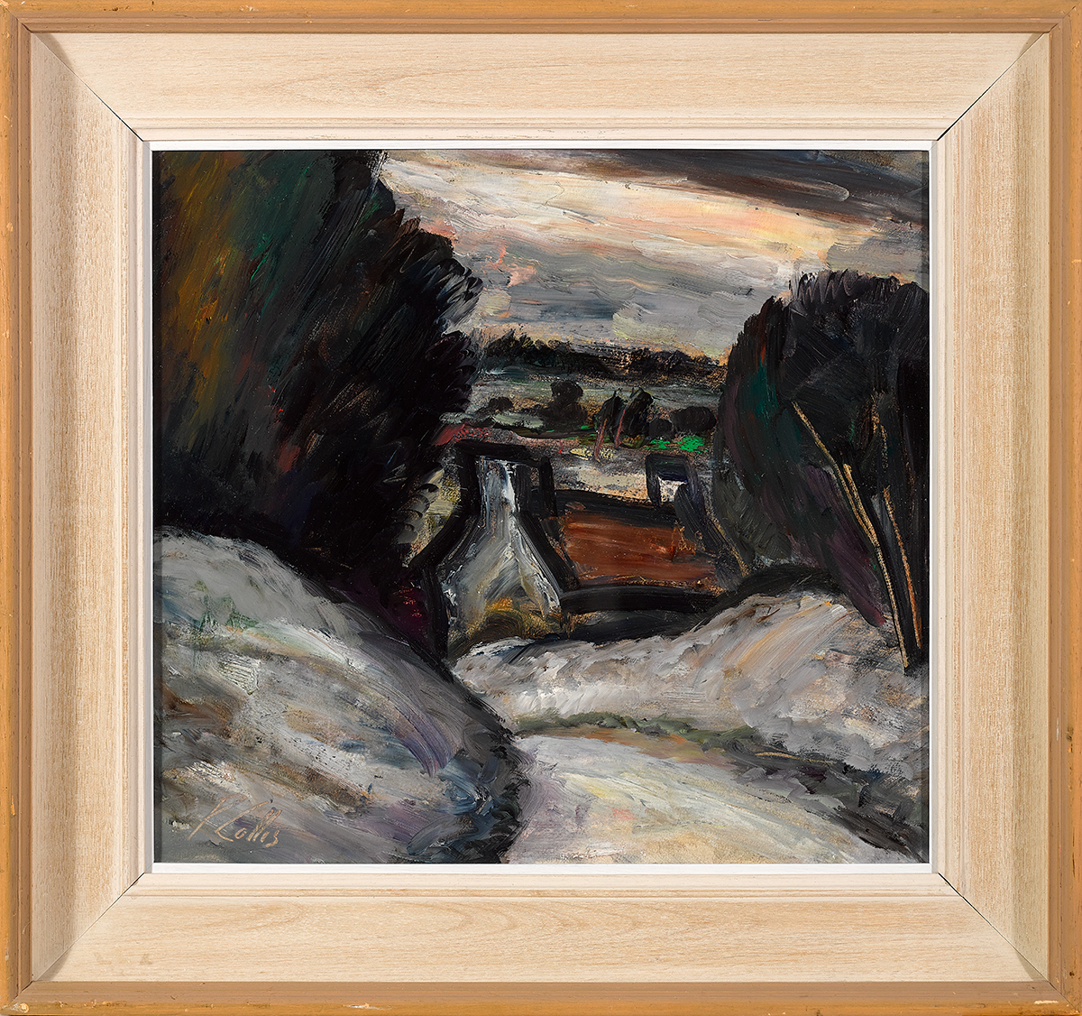 Peter Collis RHA (1929-2012) SNOW IN MEATH oil on board signed lower left; with artist's studio - Image 2 of 5