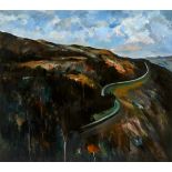 Peter Collis RHA (1929-2012) THE ROAD ABOVE LOUGH TAY, COUNTY WICKLOW oil on canvas signed lower
