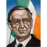 Harry Kernoff RHA (1900-1974) EAMON DE VALERA, 1957 pastel on buff coloured paper signed and dated