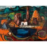 Norah McGuinness HRHA (1901-1980) OCHRE MINES, AVOCA, COUNTY WICKLOW oil on canvas signed lower