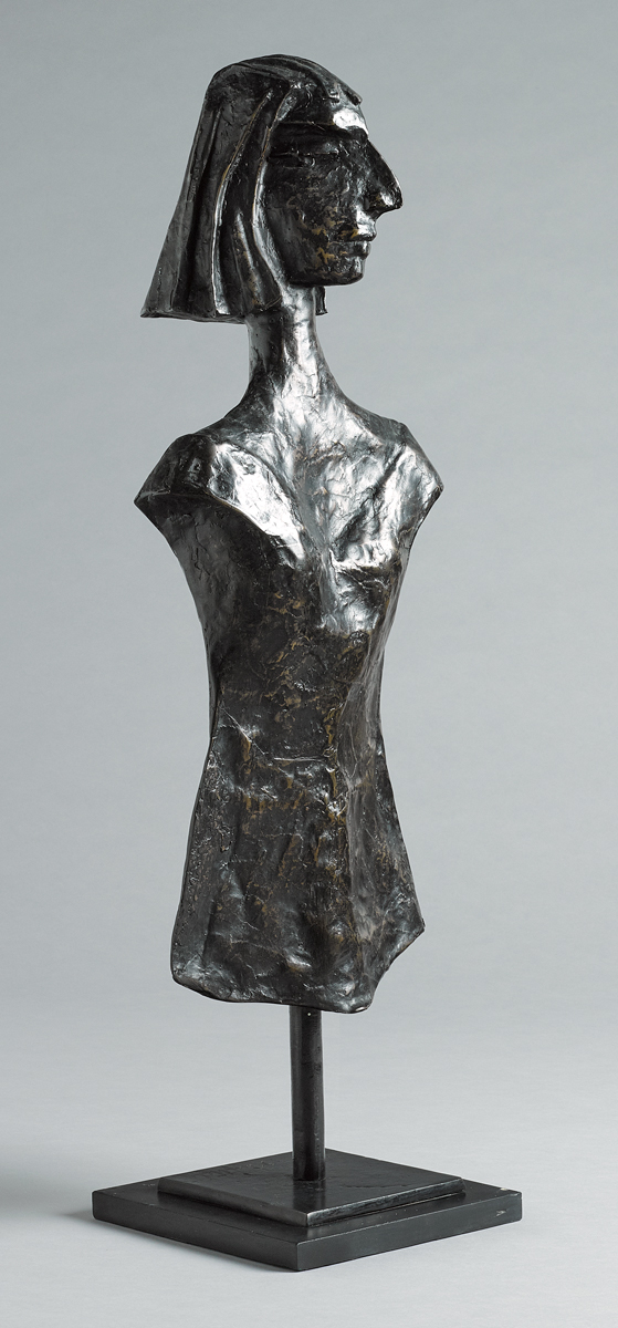 Graham Knuttel (b.1954) HEAD OF A GIRL bronze with black marble base; (no. 3 from an edition of 8) - Image 2 of 2