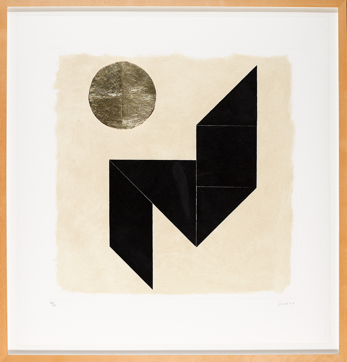 Patrick Scott HRHA (1921-2014) TANGRAM I, 2004 carborundum and gold leaf; (no. 74 from an edition of - Image 2 of 4