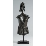 Graham Knuttel (b.1954) HEAD OF A GIRL bronze with black marble base; (no. 3 from an edition of 8)