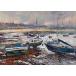 Norman Teeling (b.1944) HARBOUR SCENE oil on canvas signed lower right 20 by 27.50in. (50.8 by 69.
