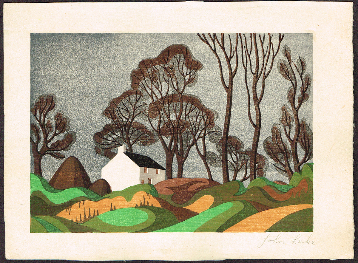 John Luke RUA (1906-1975) FARMHOUSE, BALLYAGHAGAN, 1940 (SET OF FIVE) woodblock in colour; (5); (