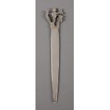 Pádraig Ó Mathúna (1925-2019) SILVER KNIFE OR LETTER OPENER 2016. Silver knife or letter opener,