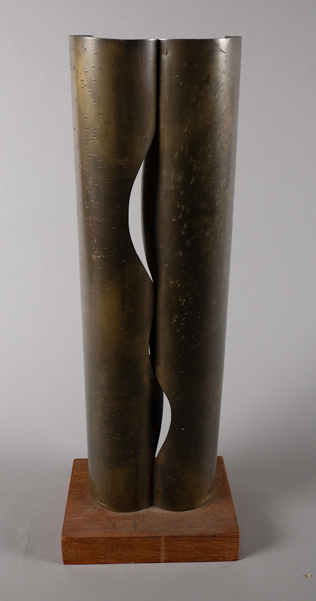 Berrell Jensen (South African, 1938-2015) ABSTRACT COMPOSITION bronze signed on plaque. 15 by 4 by - Image 2 of 3