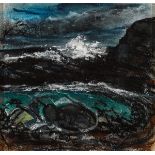 Peter Collis RHA (1929-2012) SEASCAPE mixed media with pastel on paper laid on board signed lower