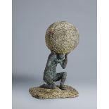 20th Century Irish School ATLAS, c.1985 bronze and granite 21 by 10 by 14in. (53.3 by 25.4 by 35.