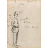 Jack Butler Yeats RHA (1871-1957) POLICEMAN, CUFFE STREET pencil inscribed with location upper right