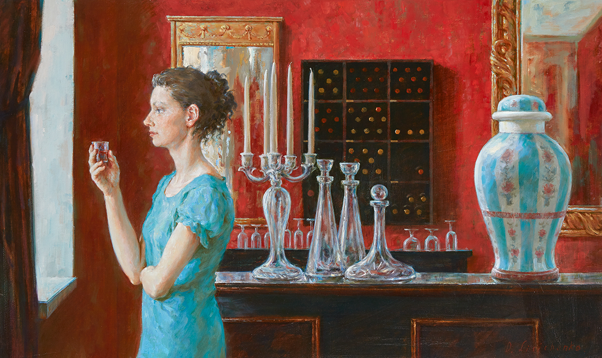 Dmitry Lisichenko (Russian, b.1976) LA STAMPA BAR, DAWSON STREET, DUBLIN oil on canvas signed