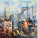 Colin Gibson (b.1948) THE CITY AT WORK, NEW YORK, 2020 oil on canvas signed lower left; signed,