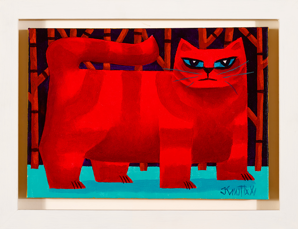 Graham Knuttel (b.1954) RED CAT oil on canvas signed lower right 9.45 by 14in. (24 by 35.6cm) 13. - Image 2 of 4