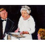 Michael Hanrahan (b.1951) QUEEN ELIZABETH II VISIT TO IRELAND, 2011 oil on board signed, titled