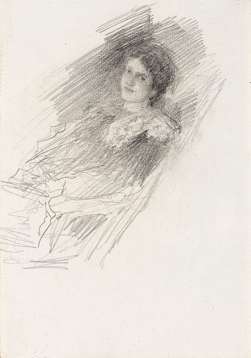 John Butler Yeats RHA (1839-1922) YOUNG WOMAN pencil 9.50 by 6.75in. (24.1 by 17.1cm) 15.75 by 12.