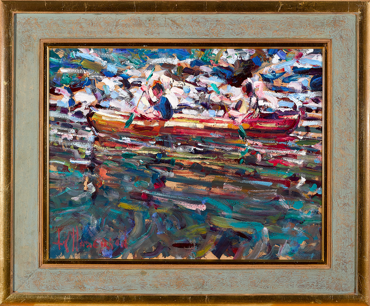 Arthur K. Maderson (b.1942) HEADING DOWNSTREAM, RIVER HÉRAULT, NORTHERN LE VIGAN oil on panel signed - Image 2 of 5