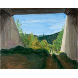 Eithne Jordan RHA (b.1954) VIEW FROM UNDERPASS V oil on linen with Rubicon Gallery label on