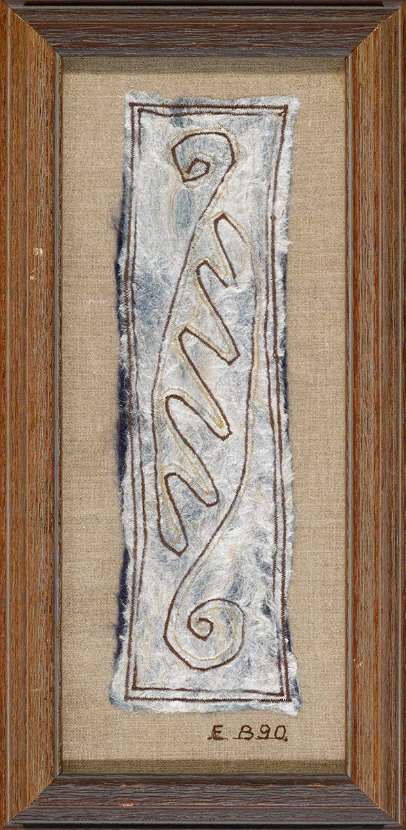 Ethna Brogan CELTIC MOTIF, 1990 textile with initials and date stiched to linen mount 12.50 by - Image 2 of 5