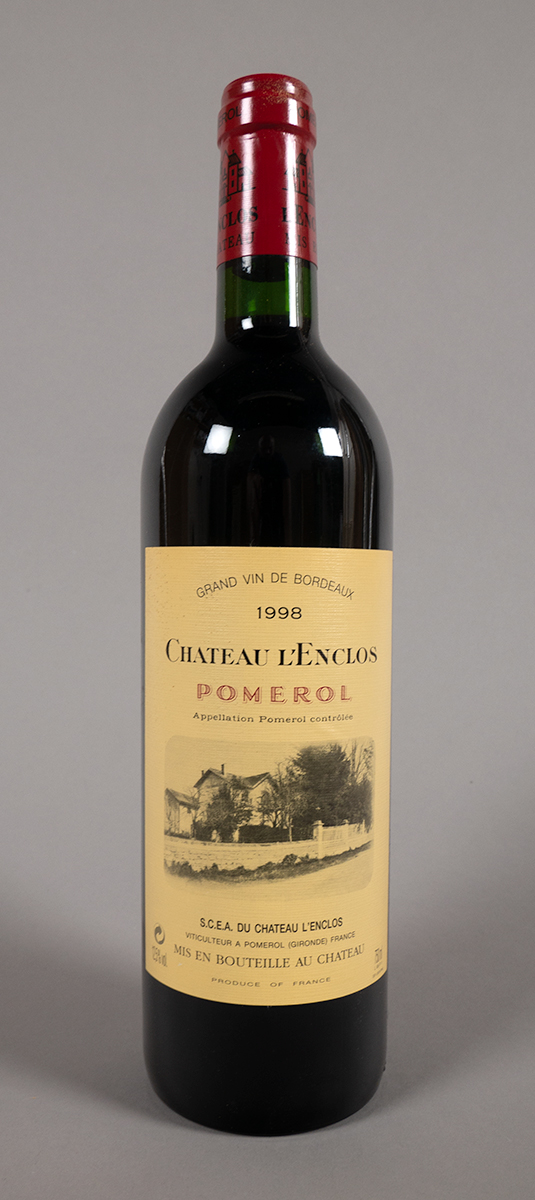 Pomerol. Chateau l'Enclos 1998. (12) 12.5%, 75cl, a case of 12. Lower neck, apparently intact in
