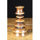 An Unusual Turned Treen Candlestick of good colour & patination.
