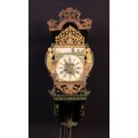 An Early 19th Century Dutch Painted Friesian Wall Clock with alarum.