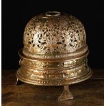 A Large Late 17th/Early 18th Century Copper Brazier with elaborate pierced & repoussé work