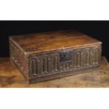 A 17th Century Boarded Oak Deskbox (A/F).