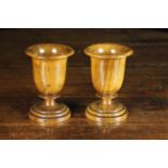 A Pair of 19th Century Turned Olive-wood Goblets.