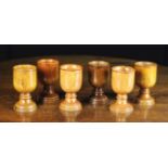 A Set of Six Turned Treen Goblets 14 cm in height (5½").