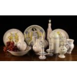 A Collection of Reproduction 17th/18th Century Tin Glazed Earthenware by John Hudson: Four blue &