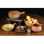 A Group of Seven French 19th Century Semi-glazed Redware Culinary Pots originating from the