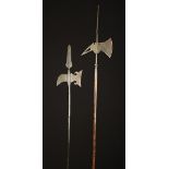 A Halberd-Spontoon on a long patinated ash pole, the blade stamped RODGERS,