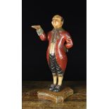 A Vintage Polychromed Wood Carving of a Waiter.