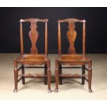 A Pair of Small Joined Elm Side Chairs, Circa 1790.