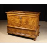 A Fine Late 17th/Early 18th Century German Chest clad in decorative bands and arabesque panels of