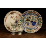 Two 18th Century Polychromed Delft Plates 22 cm & 22.