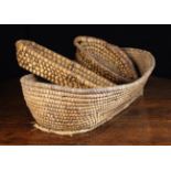 Three French Woven Rush Baskets from the Limousin Region, 73 cm x 40 cm,