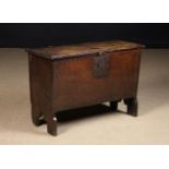 A Small 17th Century Boarded Oak Coffer.