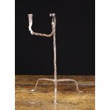 A 19th Century Wrought Iron Rush Holder with candle socket.