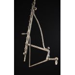 A Late 18th/Early 19th Century Wrought Iron Chimney Crane with ratchet height adjuster, 116 cm high,