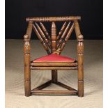 A Low, Late 17th Century Three-legged Turner's Chair.