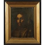 An Oil on Canvas; Head & Shoulders Portrait of a Pilgrim with scallop shell and staff,