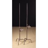 A Pair of 18th Century Style Wrought Iron Floor Standing Candle Holders.