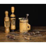 Two Vintage Turned Treen Bottle Corkers,