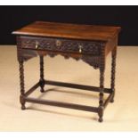 An 18th Century Carved Oak Side Table.