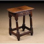 A 17th Century Oak Joint Stool.