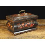 An Unusual 19th Century Painted Tôleware Casket with wooden carcass.