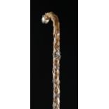 A 19th Century Louis-Philippe Period Arachnophile's Silver Mounted Hawthorn Walking Stick.