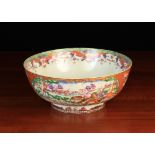 A Late 18th/Early 19th Century Chinese Export Punch Bowl decorated in the Mandarin Palette with a