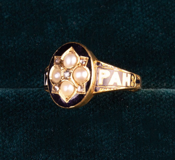 A 19th Century 15 Carat Gold & Enamel Memorial Ring.